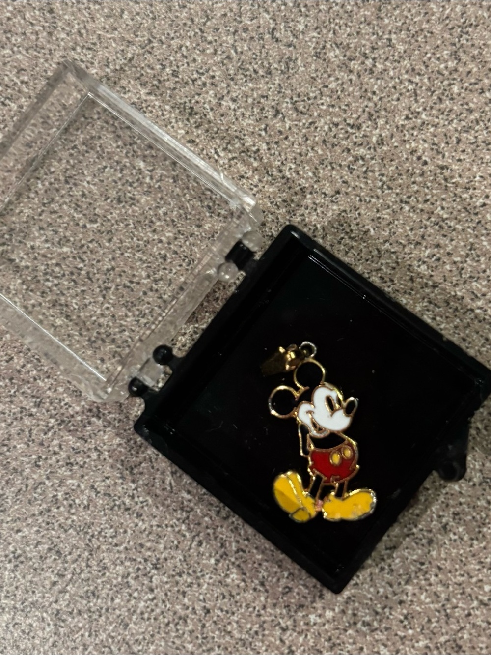 Vintage Disney Enamel Mickey Mouse Charm - Red, Yellow, White, Gold